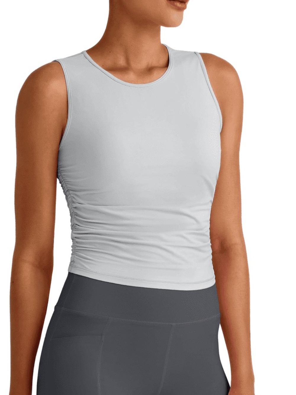 NWT G4free Womens L-M (12) Gray UPF 50+ Tank Top Outdoor Athletic Sleeveless